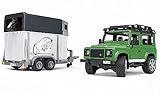 Bruder 02592 - Land Rover Defender mit Pferdeanhänger inklusive 1