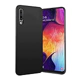 Ylife Hülle Kompatibel mit Samsung Galaxy A50 Ultra Dünn Silikon Weich Handyhülle Black Fallschutz Stoßdämpfend rutschfest TPU Schutzhülle Case für Galaxy A50 Matt Schw