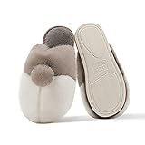 LZHi1 Womens Cartoon Gemütliche Fuzzy Haus Hausschuhe Korallen Fleece Seilhaus Haus Schuhe Winter Warme Paar Plattform Hausschuhe rutschfeste Indoor Outdoor Slipper Schuh(Size:41/42,Color:grau)