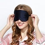 UKKO Schlafmaske 2 Stück Schwarz Schlafmaske Schlaf Seide Auge Maske Schlaf Auge Maske Auge Mask Bandage Glatte Resthilfe-Navy B