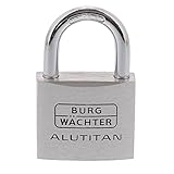 Burg-Wächter Vorhangschloss, Vorhängeschloss mit Schlüssel, Duo Set, 6,5 mm Bügelstärke, massives Aluminiumschloss, Innenwerk rostfrei, Gehärtet, Alutitan Duo 770 40 SB