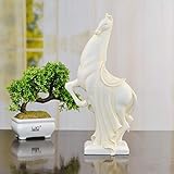 Sebasty deko Wohnzimmer Braun/Weiß Home Decoration Crafts Pferd Dekoration Living Room Hotel TV Schrank Veranda Dekoration Kabinett Dekoration 18.5 * 9.5 * 36 (cm) (Color : White)