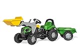 Rolly Toys rollyKid Deutz-Fahr 5115 G TB Trettraktor mit Anhänger (für Kinder von 2,5 bis 5 Jahren, Heckkupplung) 023196
