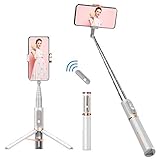 Colorlizard Bluetooth Selfie Stick Stativ, Aluminium Ausziehbare Selfie Sticks mit Fernbedienung, 270 ° Rotation Mini-Stativ für iPhone/Android Smartphone (Weiß)