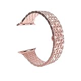 SHENG Diamantriemen Fit Fit for Apple-Uhr-Band 41mm 45mm 40mm 44mm 38mm 42mm Armband Correa Armband Fit for iWatch Series 7 6 SE 5 4 3 (Band Color : Rose-pink, Band Width : 38mm or 40mm)