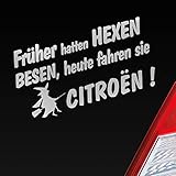 Hellweg Druckerei Früher Hatten Hexen Besen Heute Fahren Sie Zubehör passend für Citroen Fans Auto Aufkleber Sticker Heckscheibenaufkleb