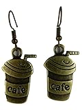 Ohrringe Ohrhänger Hänger messingfarben Kaffee Becher Kaffe Cafe Bistro Restaurant 7688