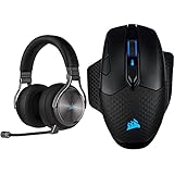 Corsair Virtuoso RGB Wireless SE High-Fidelity Gaming Headset & Dark Core RGB PRO SE kabellose Gaming-Maus mit kabelloser Qi-Aufladefunktion (18K DPI Sensor, Acht Programmierbare Tasten) schw