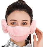 Klassischer Komfort Frauen Winter 2 in 1 Samt Winddichte Mundmaske Ohrenschützer mit Atemlöchern Ohrmuffen for den Winter Winter Ohrwärmer (Color : Pink, Größe : One Size)