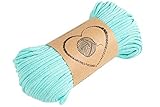 Baumwollkordel Kordel Baumwolle Minze makramee garn 5mm - Baumwollgarn baumwollschnur baumwollseil kordelband mit Polyester-Kern 50M farbig