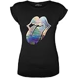 Rolling Stones Damen The Foil Tongue with Foiled Application T-Shirt, Schwarz, 42