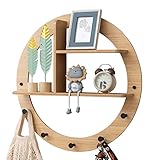 ZHJIUXING SF Haus Ornamente Für Wohnzimmer, Wandregal, An Der Wand Befestigtes Schwimmendes Regal 3-stufig Rund Mit Regalen Art Wall Bookshelf Home Decor, 46 * 46CM