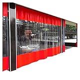 AWSAD Transparenter Schiebevorhang Korrosionsbeständiger Waschstraßen-Trennvorhang Wasserdichter Schiebevorhang, Veranda/Außenbalkon, mit Perforation, 47 Größen (Size : 5x2.5m)