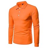 Herbst/Winter Herrenmode Einfarbig Langarmhemd Knopf Revers Pullover Slim Casual Langarm T-Shirt Poloshirt Simple Style Arbeitshemd Langarm Poloshirts Für Casual Golf W