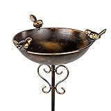 Formano Vogeltränke, 107x23cm, aus Metall, 1 Stück, Antik-Optik, Gartendeko für das Blumenbeet oder den Balk