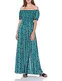 find. Amazon Marke Lässiges Schulterfreies Damen-Sommerkleid, florales Design, Maxikleid, Kurzarm, seitlich geteilt, Strandkleid, Grü