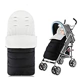 Luchild Kinderwagenfußsack,Winter Fußsack für Kinderwagen,Fleece Fußsack für Buggy Autositz, weicher Deluxe-Thermo-Fleece,Schw