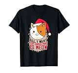 Katze mit Weihnachtsmann Mütze und weihnachtlicher Spruch T-S