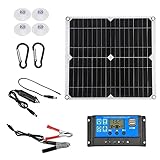 MagiDeal Solarpanel 100W 12V, Solar Panels mit Solar Laderegler, Monokristallines Silizium-Solarmodul, Solaranlage Solarbetriebene Solar Panel für Outdoor, Camping-1Set 60A Solar Ladereg