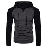 Hoodie Herren Herbst Winter Persönlichkeit Farbabstimmung Slim Fit Jugend Männer Pullover Urban Trend Hip-Hop-Stil Straßentanz Herren Sportshirt Outdoor Ausüben Herren L