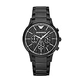 Emporio Armani Herren-Chronograph, Edelstahluhr, 43 mm Gehäusegröß