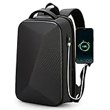 FENRUIEN Laptop Rucksack Herren Schwarz 35L Wasserdicht Backpack mit USB-Ladeanschluss Anti Diebstahl Daypack mit Laptopfach Anti-Extrusion Arbeit/Reisen Schulrucksack