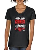 Comedy Shirts - Nicht mein Zirkus, Nicht Meine Affen - Damen V-Neck T-Shirt - Schwarz/Weiss-Rot Gr. L