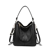 Realer Handtaschen Damen Lederimitat Umhängetasche Designer Taschen Hobo Taschen groß Mit Quasten Schwarz Kleine Größ