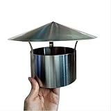 FHKBK Edelstahl-Schornsteinhaube, Anti-Downdraft-Vogelschutz-Oberseite, geeignet für alle Brennstoffarten, Regen- und Schneeabdeckungstopf, Rauchschutz, 130