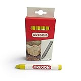 Oregon Multi Surface Marking Crayon, Professionelle 6-Seitige Kreidemarker, Schreiben auf Holz, Metall, Stein, Beton, Fliesen, Keramik, Kunststoff, Glas & Mehr, 12er-Pack, Gelb (295363)