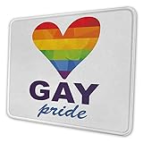 Stolz Mauspad Muster polygonale Homosexuell Regenbogen Herz mit Inschrift lgbt Liebe Valentinstag Romantik Kultur wasserfeste Mauspad mehrfarbig