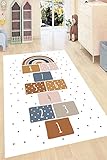 MODANOIVA Teppich Kinderzimmer – SpielTeppich Kinderteppich HüpfSpiel für Mädchen und Junge Deko Waschbarer rutschfest digital Bedruckt Spielzimmerteppich Kinderzimmerteppich(20x30 )