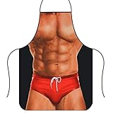 Yuknees Lustige Kochschürze,Muskelmann kochschürze, Kochen Küchenschürze Sexy Schürze, Geschenk für Herren, ideal für Grillparty