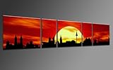 TOP Bild auf Leinwand CITY PANORAMA STIL NÜRNBERG SUN ROT 5 TEILE DIGITAL Arts AP500194 Bilder fertig bespannt auf Keilrahmen. Kunstwerk als Wandbild auf Rahmen.Wohnzimmer, BÜRO GÜNSTIGER ALS Ölbild Gemälde Poster Plakat mit Bilderrahmen! MADE IN GERMANY