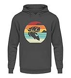 Angler Fisch Retro Hoodie | Fischer Angeln Mann Vintage Cool Unisex Kapuzenp