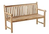 SAM 3-Sitzer Gartenbank Caracas, 150 cm, Teak-Holz, Massive Holzbank, ideal für den Balkon oder G