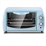 10L Mini-Ofen, Edelstahl-Umluft-Aufsatz-Toaster-Ofen Multifunktions-Mini-Elektrobackofen (Blau) (Blau) Ästhetisch Und Prak