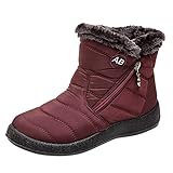 Soupliebe Winterschuhe Damen Stiefeletten Boots Schwarz Gefüttert Teenager Mädchen Elegant Warme Gefütterte Bequem Flach Winterboots Winterstiefel Wanderschuhe Damenstiefel Walkingb