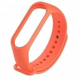 Sport-Silikonarmband, Ersatzarmband mit weichem Silikon-Sportzubehör-Armband, Ersatz-Sportarmbänder, kompatibel mit Armband für Xiaomi Mi Band 3/4 (Orange)