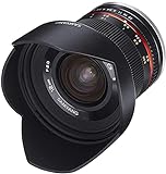 Samyang 12mm F2.0 Objektiv für Sony E – Weitwinkel Objektiv Festbrennweite manueller Fokus Foto Objektiv für Sony E-Mount APS-C Kameras Sony Alpha 6600 6500 6400 6300 6100 6000 5100 5000 schw