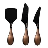 hecef Retro-Käsemessersatz von 3, Bronze-Textur-Mehrzweck-Käsemesser, EIN Scharfes Messer, Hartkäsemesser & Meißelmesser und Geschenkverpackung sind eingeschloß