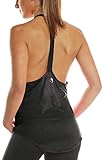 icyzone Damen Fitness Sport Tank Top Ärmelloses Sport Oberteil Yoga Gym Shirt (M, Black)