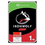 Seagate IronWolf, NAS interne Festplatte 1 TB HDD, 3,5 Zoll, 5900 U/Min, CMR, 64 MB Cache, SATA 6 GB/s, silber, FFP, inkl. 3 Jahre Rescue Service, Modellnr.: ST1000VNZ02