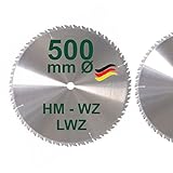 HM Sägeblatt 500 x 30 mm LWZ Hartmetall Präzision Kreissägeblatt 500mm Wechselzahn mit Spanabweiser für Naturholz Brennholz Hartholz Leimholz zum Sägen mit Wippsäge Tischkreissäge Kreissäge Kappsäge Brennholzsäg