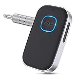 Babacom Bluetooth Adapter Auto, 3,5mm AUX Bluetooth Empfänger 5.0 mit Freisprechanrufen, Akkulaufzeit von 16 Stunden Bluetooth Receiver Dual Verbindung für Auto, Stereoanlage, Kopfhörer, Lautsp