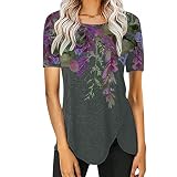 Lockeres Oberteil Damen Oversize Top Damen Damen Bluse Langarm T Shirt Damen Damen Bluse T Shirt Damen Kurzarm Print KüHlshirt Oversize T-Shirt Damen Damen T Shirt Schulterfrei Koszulki Damsk