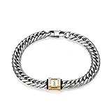 Glooraca Personalisiertes Kettenarmband für Männer Benutzerdefiniertes Textarmband mit 1 ~ 6 Namen gravierten Perlen Armband Herren ID-Armband für Papa Geburtstag Weihnachtsgeschenk