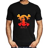 One Piece Tshirt Herren Damen Luffy Zoro ACE Piratenbande Kurzarm Anime Cosplay T-shirt Monkey D Ruffy Pirat Rundhals Tees 3D-Print Shirt Mädchen Jungen Kurzärmliges Oberteil Blusen Tops (01,L)