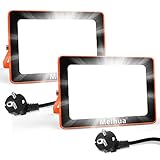 MEIHUA LED Strahler mit Stecker, 2er 15W LED Strahler Außen, Superhell 1500LM LED Scheinwerfer, 6500K Kaltweiß Wandleuchte, IP66 Wasserfest Außenstrahler für Hinterhof Auffahrt Garage G