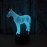 Neue Pony 3D-Lampe Bunte Berührungs-LED-Sichtleuchte Geschenkatmosphäre Desktop 3d kleine Tischlamp